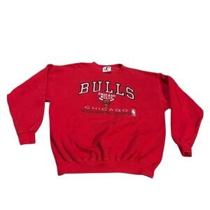 Logo Athletic Chicago Bulls Sweatshirt Red Adult Medium Vintage‎ 90s